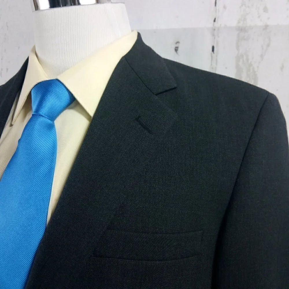 Custom Made 38L 2 Button Charcoal Gray Suit Blazer Sports Coat
